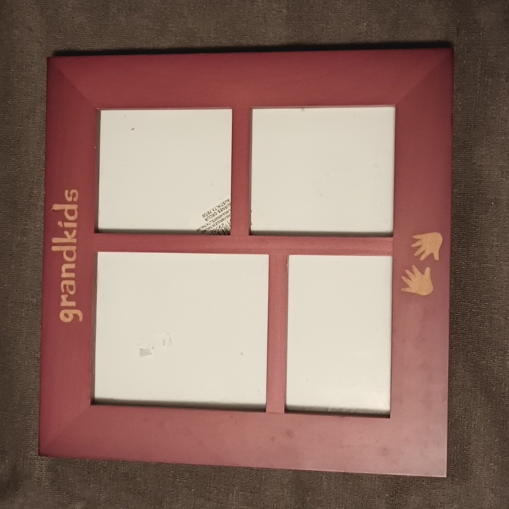 5/$20 8 1/2X8 1/2 Rare Woods GRANDKIDS wooden photo frame.